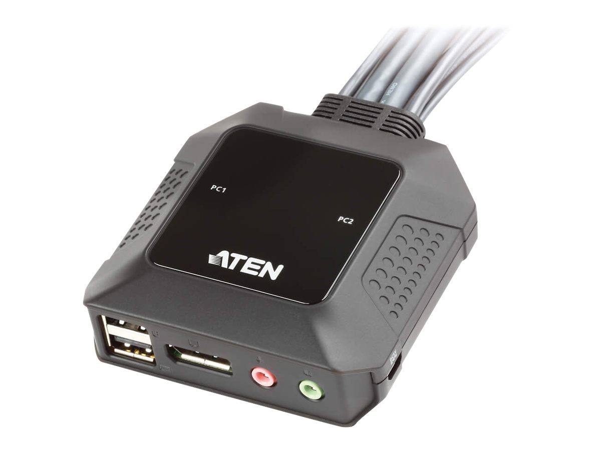 ATEN CS22DP - KVM-/Audio-/USB-Switch - 2 x KVM/Audio/USB1 lokaler Benutzer - Desktop