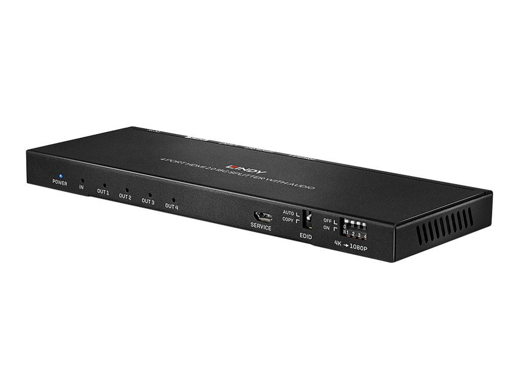 Lindy 4 Port HDMI 2.0 18G Splitter with AudioVideo-/Audio-Splitter - 4 x HDMI - Desktop
