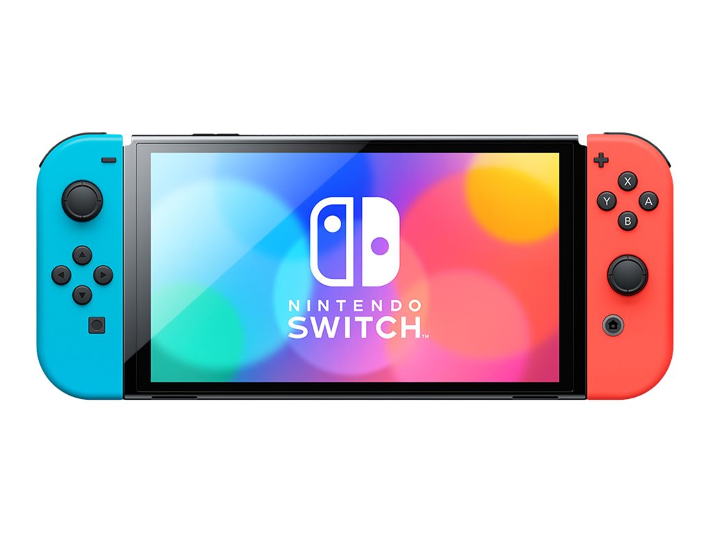 Nintendo Switch OLED - Spielkonsole - 1080p (Full HD)Schwarz - Neonrot - Neonblau