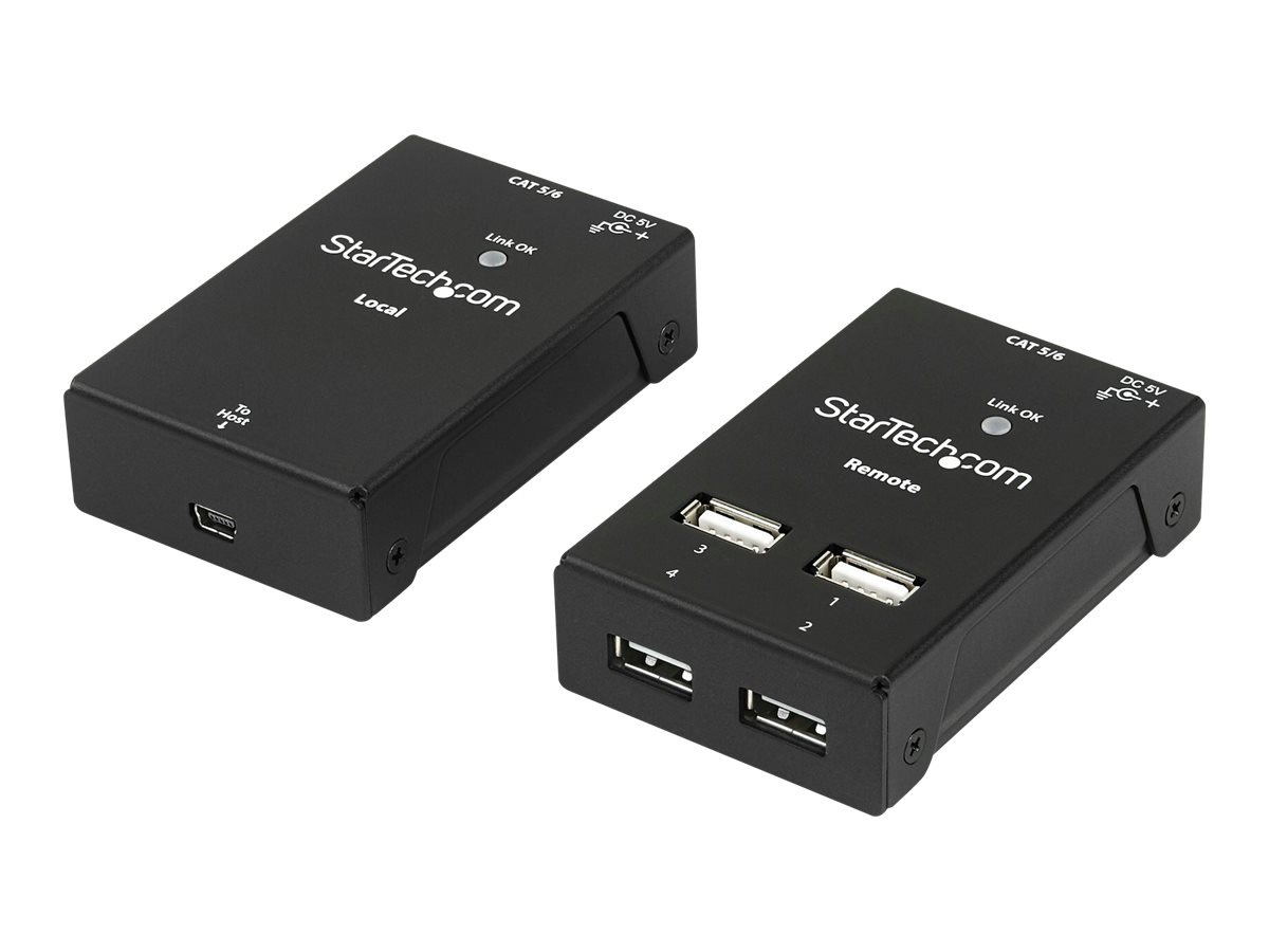 StarTech.com 4-Port USB 2.0 Extender - 165ft (50m)USB Over Cat5/Cat6 Extender - Compact USB 2.0 Over Ethernet Extender (USB2004EXTV) - USB-Erweiterung - USB 2.0 - über CAT 5/6 - 4 Anschlüsse - bis zu