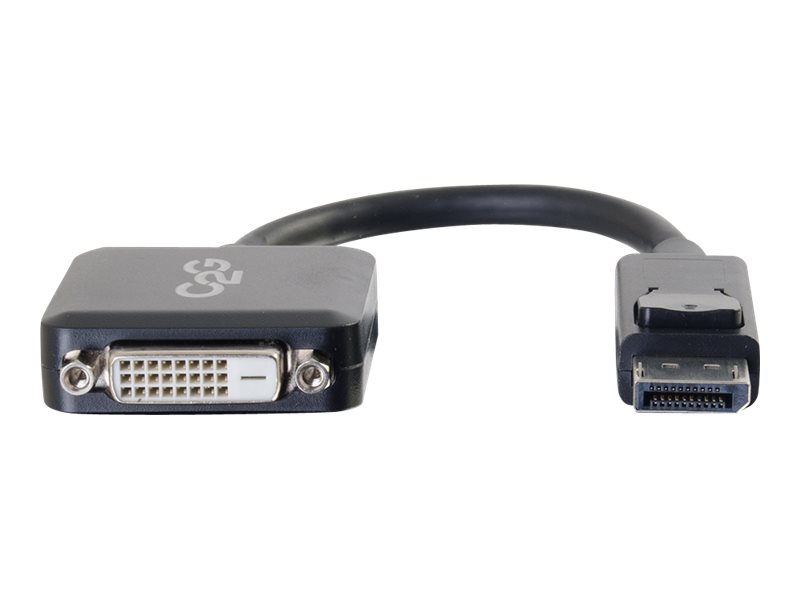 C2G 8in DisplayPort to DVI-D Adapter - DP to DVI D Adapter - Black - M/F - Videoadapter - DisplayPort (M)zu DVI-D (W) - Schwarz