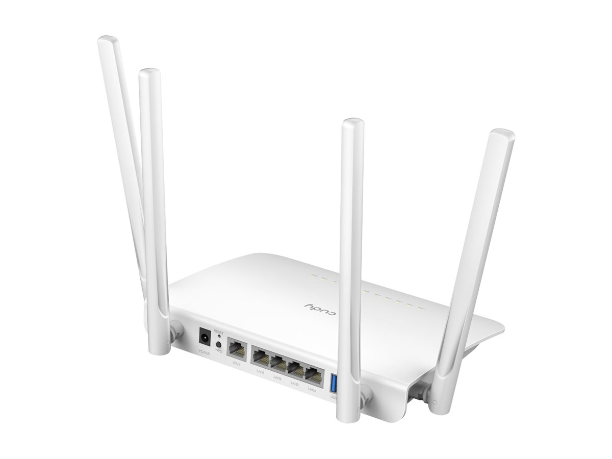 CUDY WR1300 - 3.0 - Wireless Router - Netz 4-Port-Switch1GbE - Wi-Fi 5 - Dual-Band - wandmontierbar