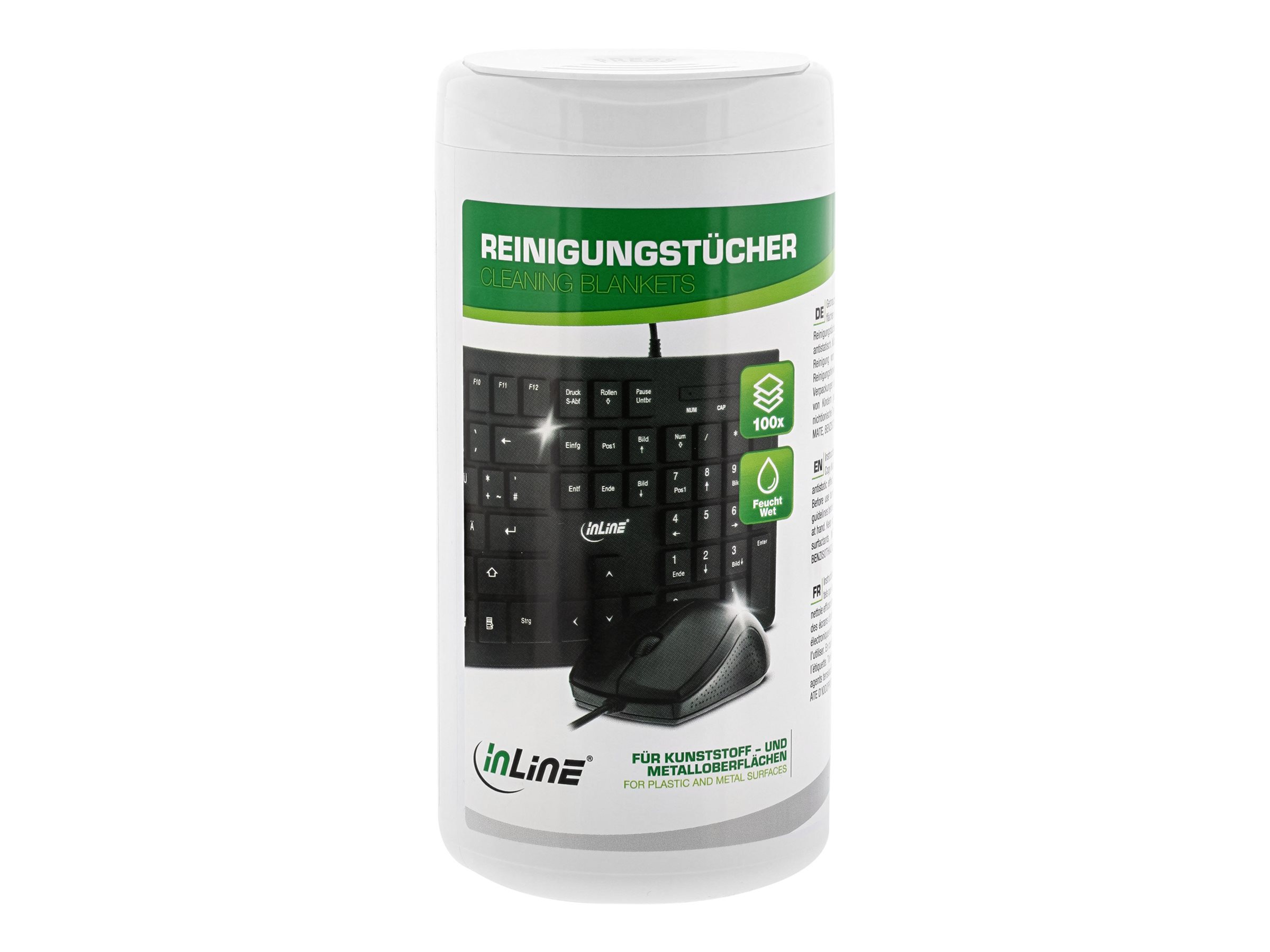 InLine Reinigungstücher - feuchte Computerreinigungstücher - 100 Stück