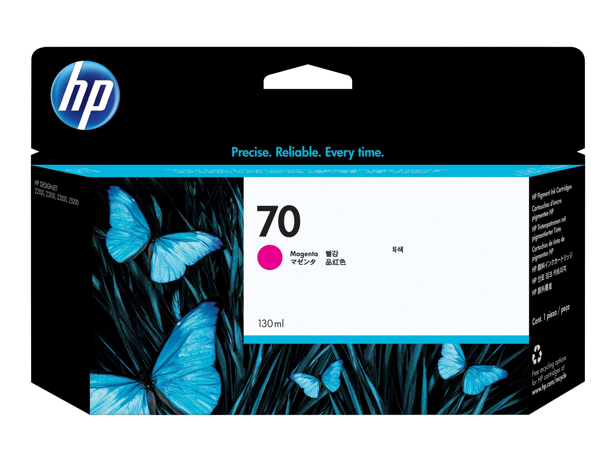 HP 70 - 130 ml - Magenta - original - DesignJetTintenpatrone - für DesignJet HD Pro MFP - T120 - Z2100 - Z3100 - Z3100ps - Z3200 - Z3200ps - Z5200 - Z5400