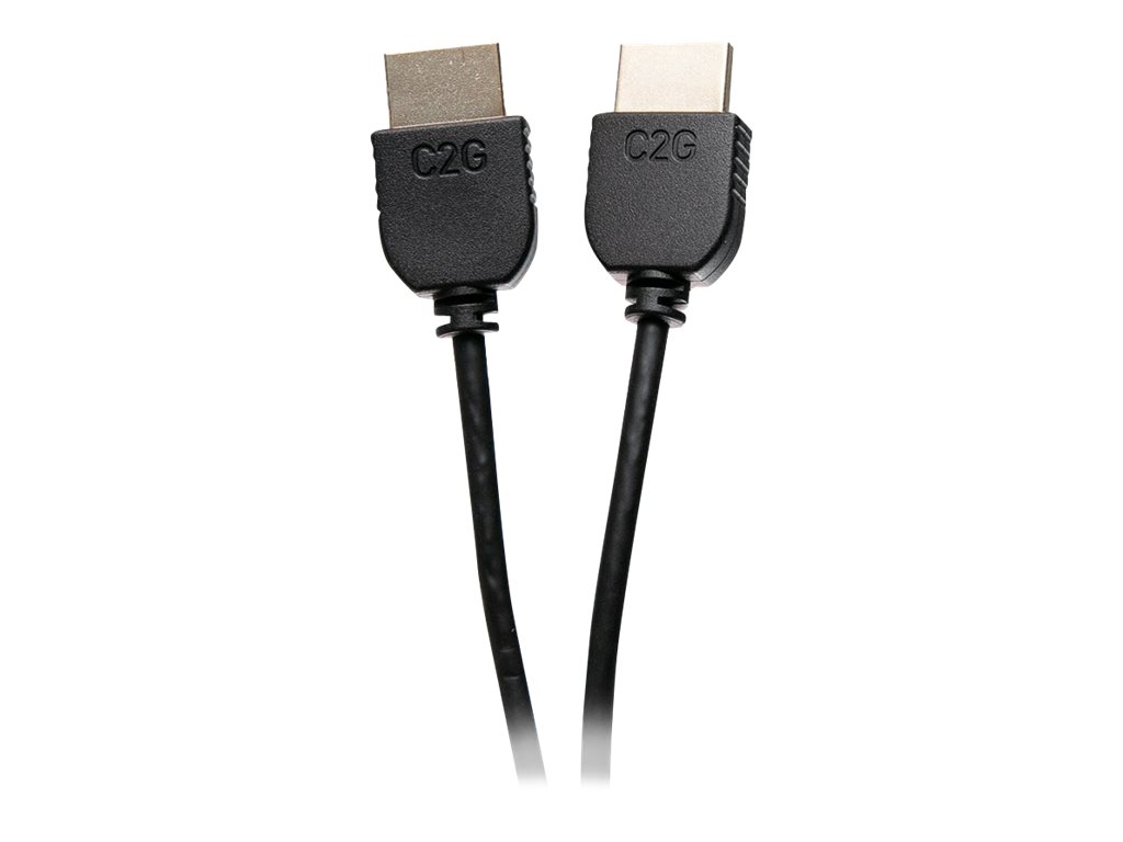 C2G 2ft 4K HDMI Cable - Ultra Flexible Cablewith Low Profile Connectors - HDMI-Kabel - HDMI männlich zu HDMI männlich - 61 cm - Doppelisolierung - Schwarz