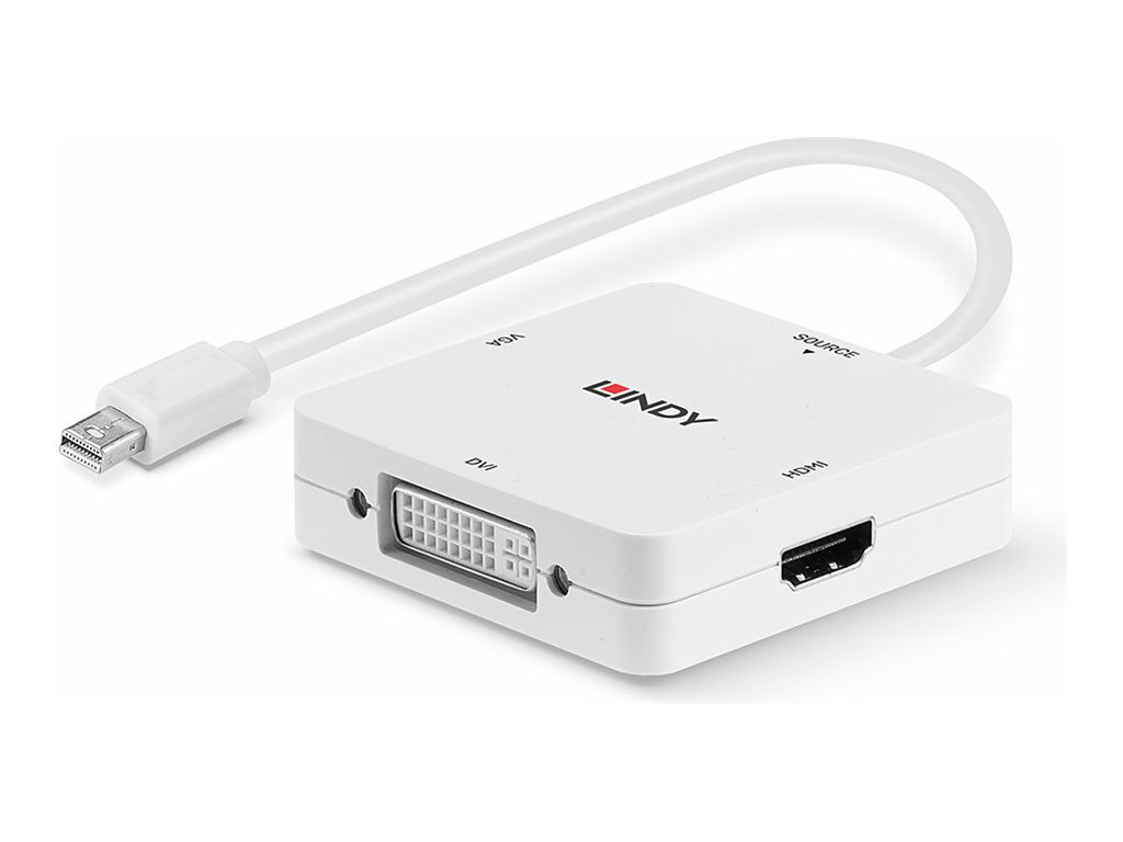 Lindy Mini-DP 1.2 an HDMI 4K30/DVI/VGA AdapterVideokonverter - DisplayPort - DVI - HDMI - VGA