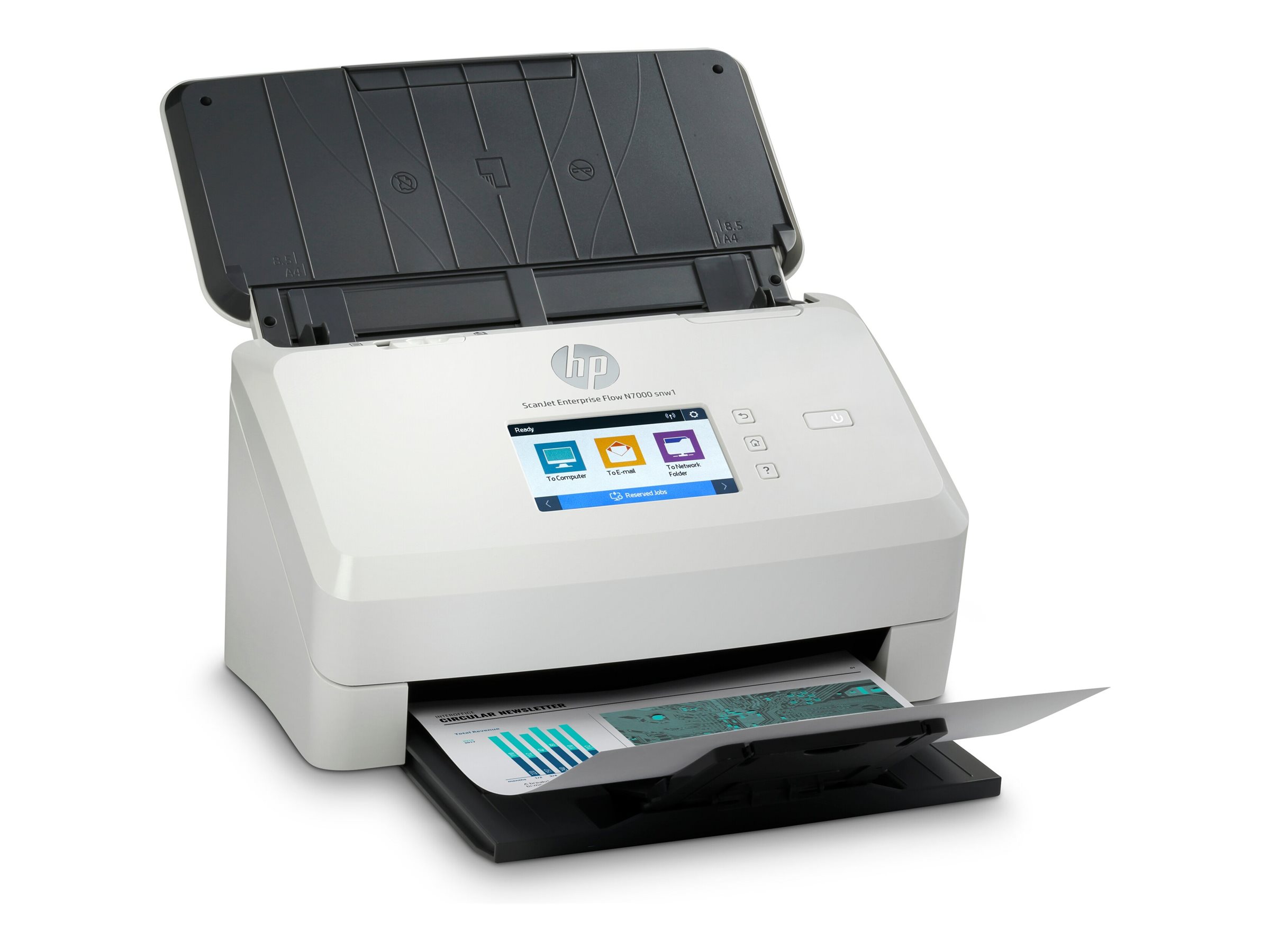 HP ScanJet Enterprise Flow N7000 snw1 - Dokumentenscanner - CMOS / CIS - Duplex - 216 x 3100 mm - 600 dpi x 600 dpi - bis zu 75 Seiten/Min. (einfarbig)/ bis zu 75 Seiten/Min. (Farbe) - automatischer D
