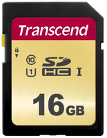 Transcend 500S - Flash-Speicherkarte - 16 GBUHS-I U1 / Class10 - SDHC UHS-I