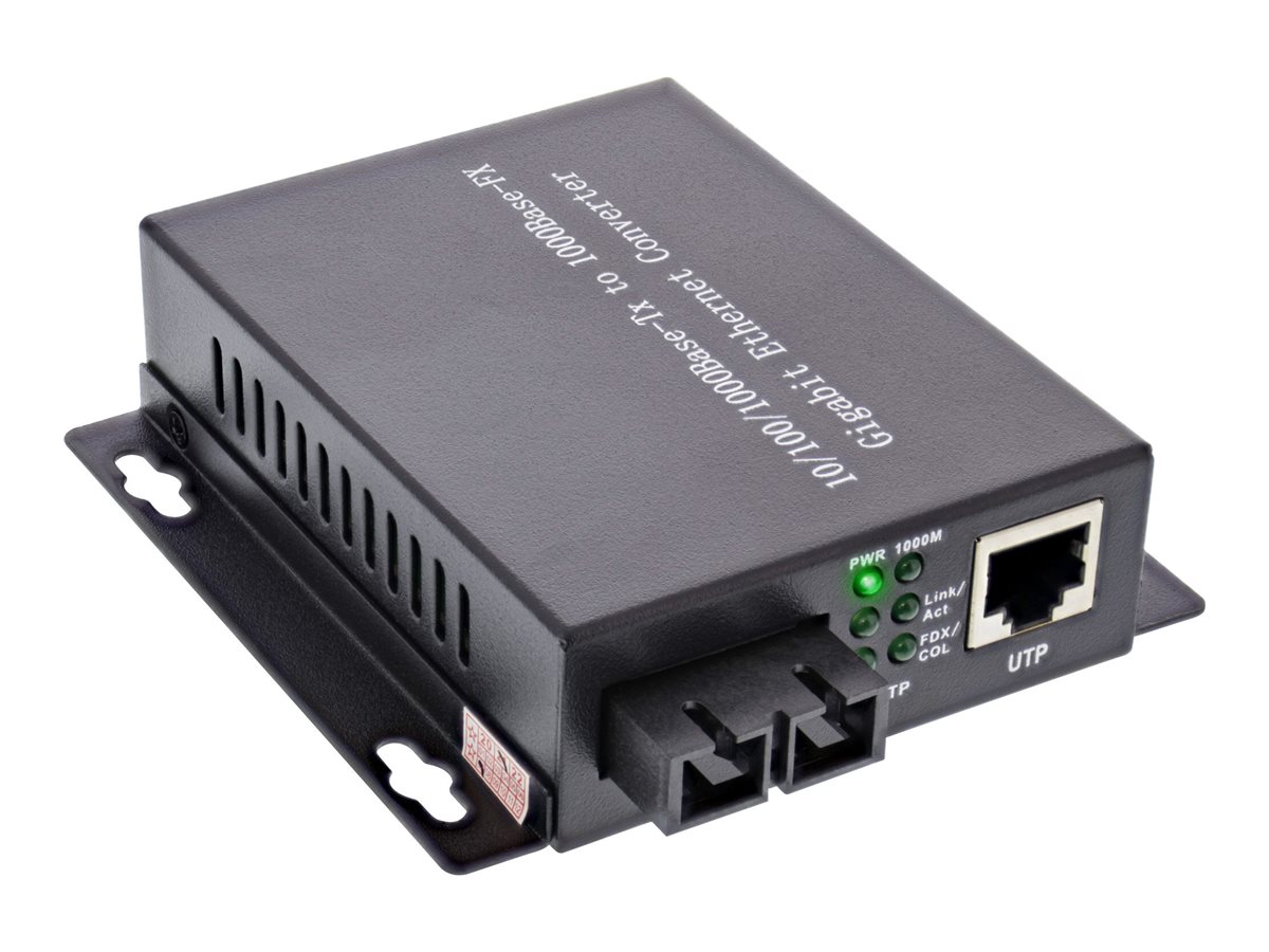 InLine Netzwerk Media Konverter 10/100/1000Mb/s TP zu LWL (SC Duplex) - MM - 550m100Base-TX - 1000Base-T - 10Base-T - RJ-45 / SC multi-mode - bis zu 550 m - 1310 nm