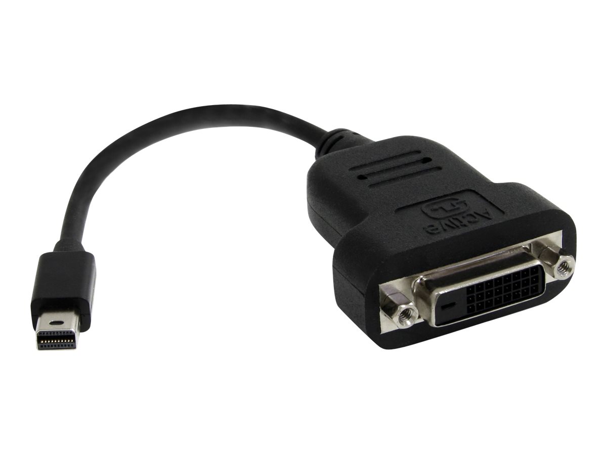 StarTech.com StarTech Aktiver Mini DisplayPort auf DVI Adapter - mDP zu DVI (Stecker/Buchse)Konverter - 1920x1200 - DVI-Adapter - Dual Link - Mini DisplayPort (M) zu DVI-D (W) - 20 cm - Schwarz