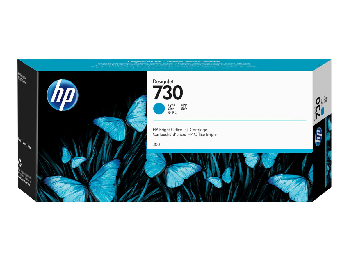 HP 730 - 300 ml - mit hoher Kapazität - Cyanoriginal - DesignJet - Tintenpatrone - für DesignJet SD Pro MFP - T1600 - T1600dr - T1700 - T1700dr - T1708 - T1708dr - T2600 - T2600dr