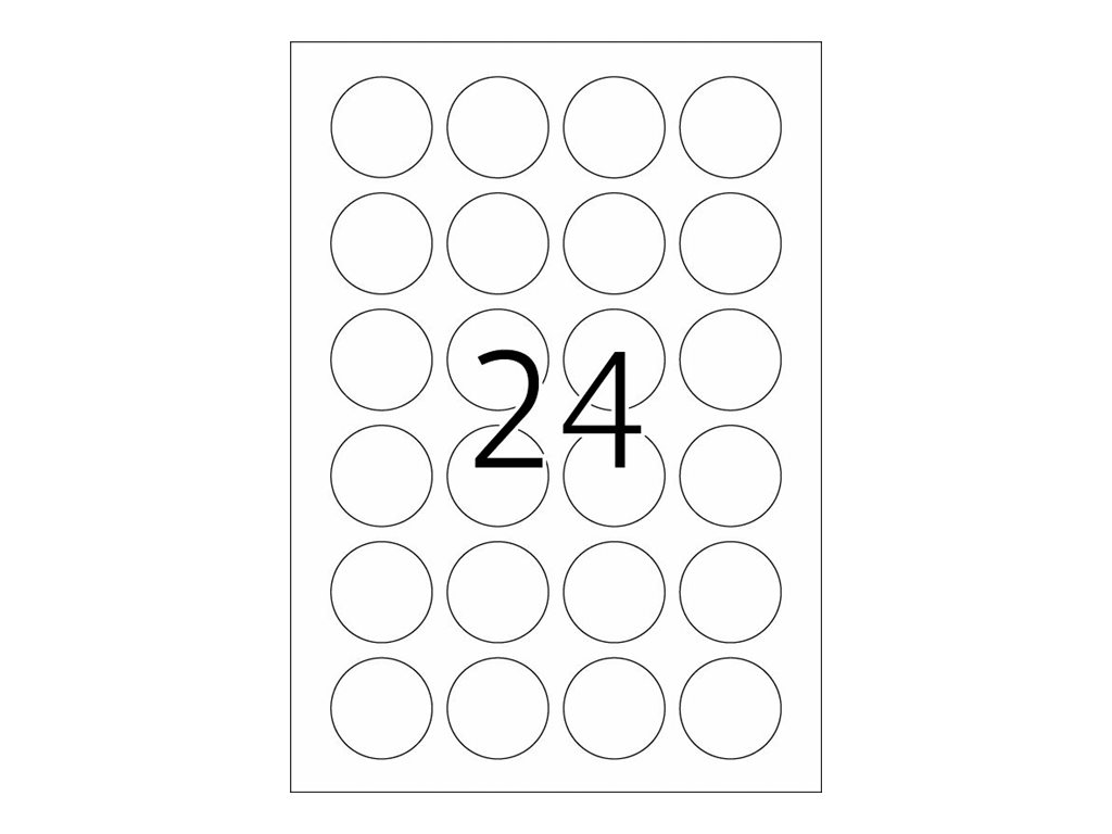 HERMA HSpecial - Weiß - 40 mm rund 600 Etikett(en) (25 Bogen x 24 permanent selbstklebende - matte Etiketten aus Schutz-/Siegelfolie