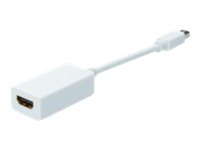 DIGITUS Mini DisplayPort - HDMI Adapter / Konverterzu HDMI weiblich - 15 cm - Doppelisolierung - weiß