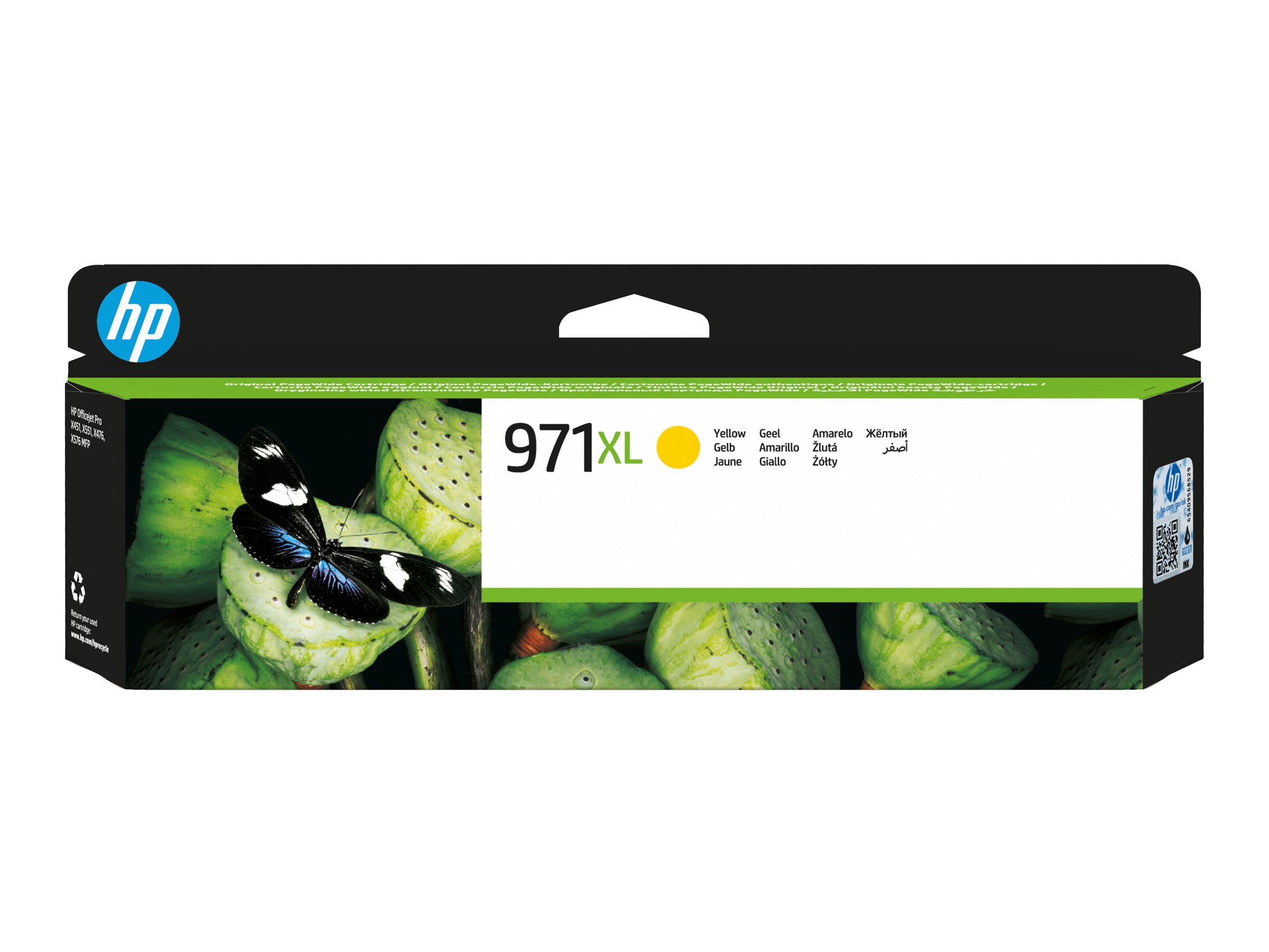 HP 971XL - Hohe Ergiebigkeit - Gelb - originalTintenpatrone - für Officejet Pro X451dn - X451dw - X476dn MFP - X476dw MFP - X551dw - X576dw MFP