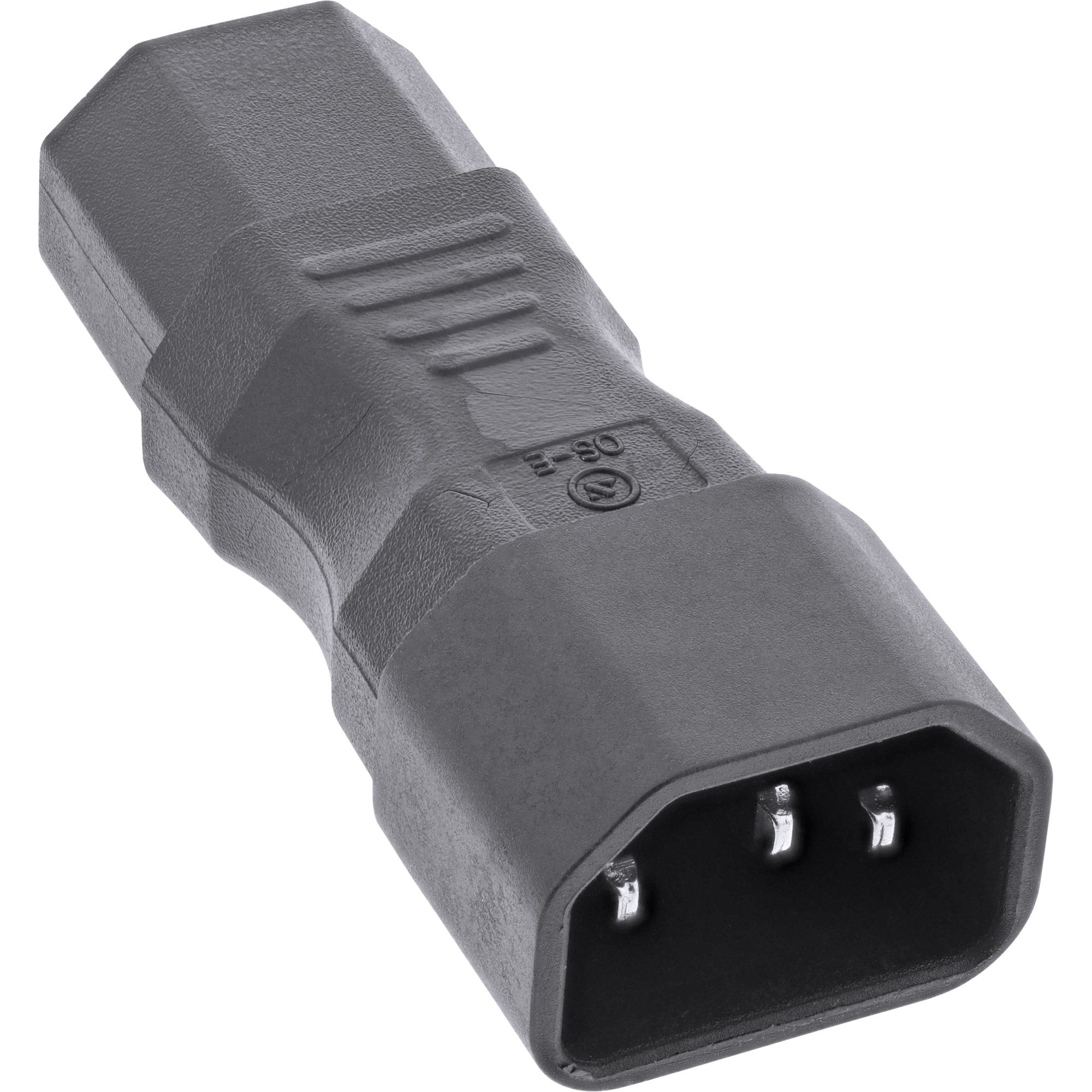 InLine Netzadapter IEC 60320 C14 / C13 - 3pol. KaltgeräteC14 zu power IEC 60320 C13 - 10 A - Schwarz