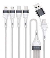 4smarts 541299, 0,25 m, USB C, USB C/Micro USB-A/Lightning, Silber, Weiß