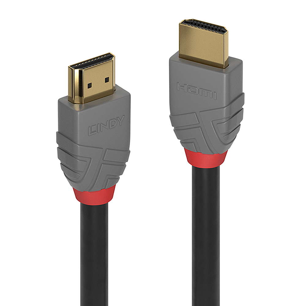 Lindy Anthra Line - HDMI-Kabel mit EthernetHDMI männlich zu HDMI männlich - 30 cm - Dreifachisolierung - Schwarz - rund - 4K Unterstützung