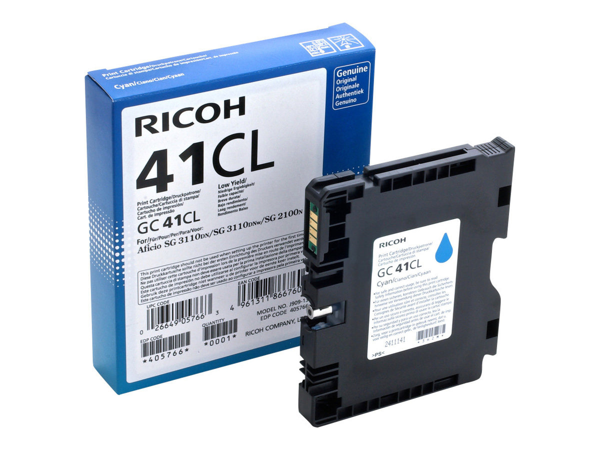 Ricoh GC 41CL - Low Yield - Cyan - originalTintenpatrone - für Nashuatec SG 2100; NRG SG 2100; Rex Rotary SG 2100; Ricoh Aficio SG 7100 - SG 31XX