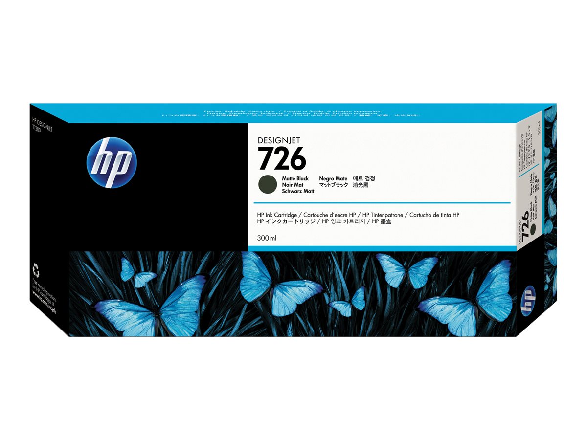 HP 726 - 300 ml - mattschwarz - original - DesignJetTintenpatrone - für DesignJet SD Pro MFP - T1200 - T1200ps - T1300 - T2300