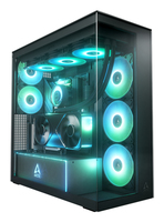 Arctic Xtender VG (Mirror Black) Premium E-ATX PC-Gehäuse mit vertikaler GPU-Montage, Midi Tower, PC, Schwarz, EATX, Metall, Gehärtetes Glas, Gaming64 L - ATX - 2.5"/3.5" - A-RGB - 7x PCI - 3x 140 mm
