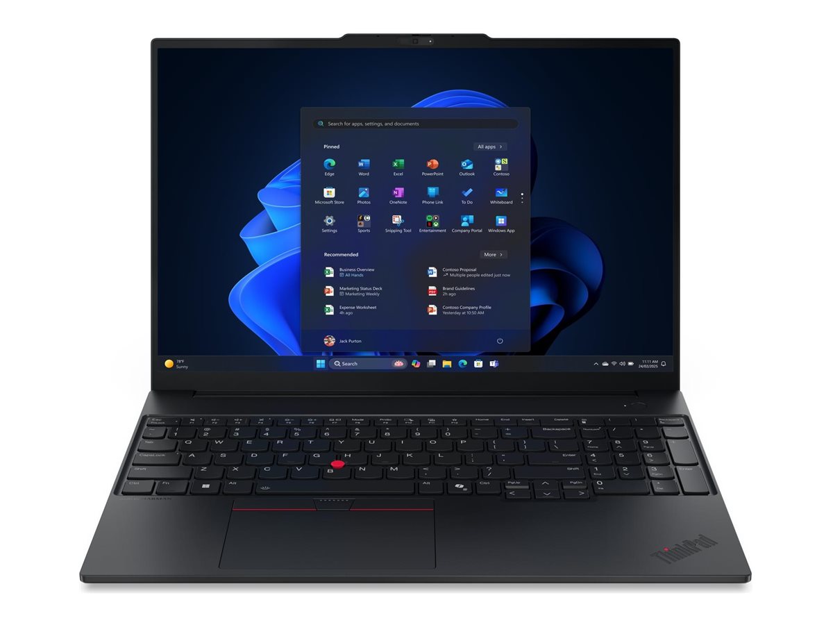Lenovo ThinkPad E16 Gen 3 21SR - 180°-Scharnierdesign - Intel Core Ultra 5 225U / 1.5 GHz - Win 11 Pro - Intel Graphics - 32 GB RAM - 1 TB SSD TCG Opal Encryption 2, NVMe - 40.6 cm (16")IPS 2560 x 160