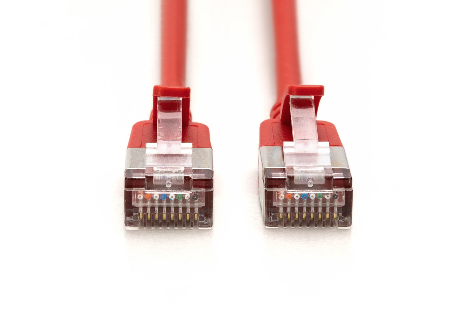 DIGITUS CAT 6A F-FTP Slim Patchkabel,  0,3m, Rot30 cm - 3.8 mm - F/FTP - CAT 6a - IEEE 802.3 - halogenfrei - schmal - Rot