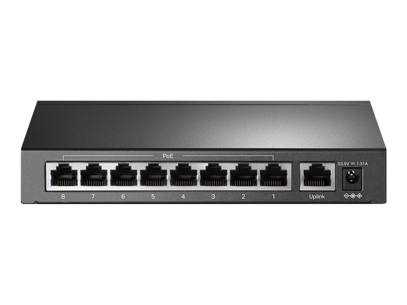 TP-LINK TL-SF1009P V5 - Switch - unmanaged - 8 x 10/100 (PoE+)+ 1 x 10/100 - Desktop - wandmontierbar - PoE+ (65 W)