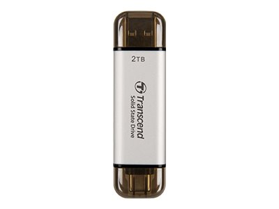 Transcend ESD310 - SSD - 512 GB - extern (tragbar)USB 3.2 Gen 2x1 (USB-C Steckverbinder) - Silber