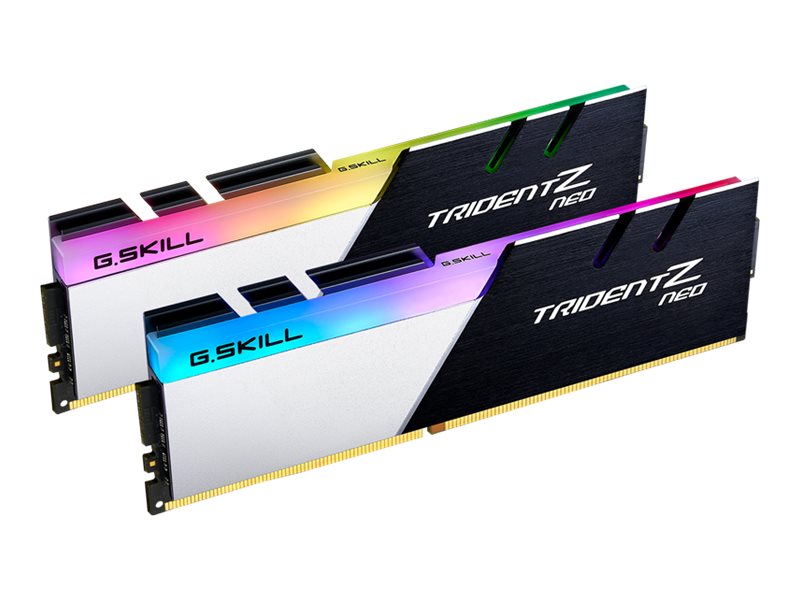 G.Skill TridentZ Neo Series - DDR4 - Kit - 32GB: 2 x 16 GB - DIMM 288-PIN - 3600 MT/s / PC4-28800 - CL18 - 1.35 V - ungepuffert - non-ECC - Brushed Black - Gebürstetes Aluminium / Schwarz - Silber pul