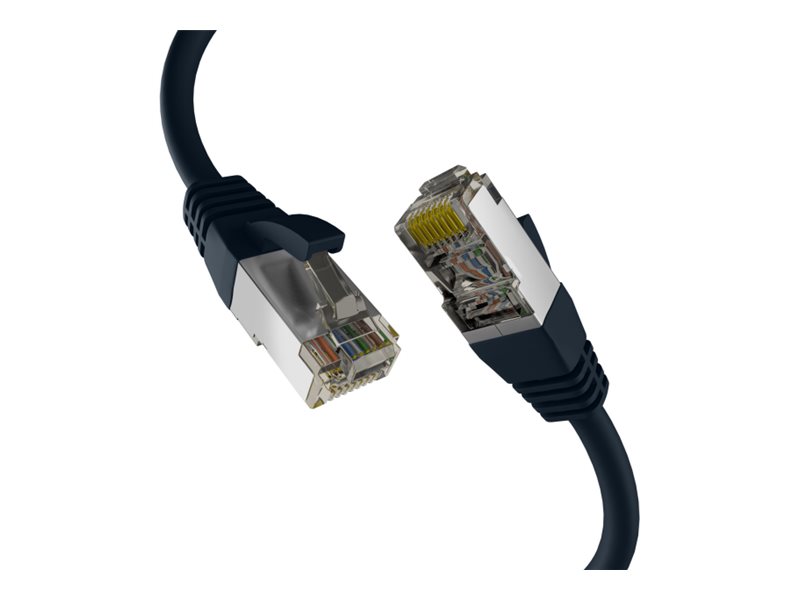 M-CAB EFB-Elektronik - Patch-Kabel - RJ-45 (M) zu RJ-45 (M)1 m - 6.2 mm - S/FTP - PiMF - CAT 8.1 - geschirmt - halogenfrei - geformt - verseilt - Knickschutzmanschette - 40-Gigabit-Ethernet - Schwarz