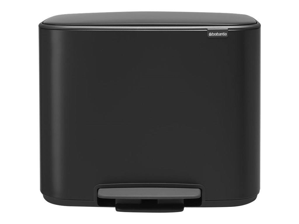 Brabantia Bo Pedal Bin - Mülleimer - Klappdeckel33 L - Fußpedal - Mülltrennung - mattschwarz