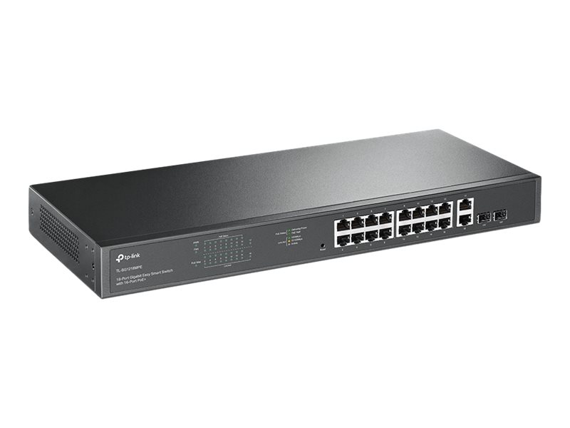 TP-LINK JetStream TL-SG1218MPE - Switch - Smart - 16 x 10/100/1000 (PoE+)+ 2 x Gigabit SFP - an Rack montierbar - PoE+ (192 W) - AC 100 - 240 V