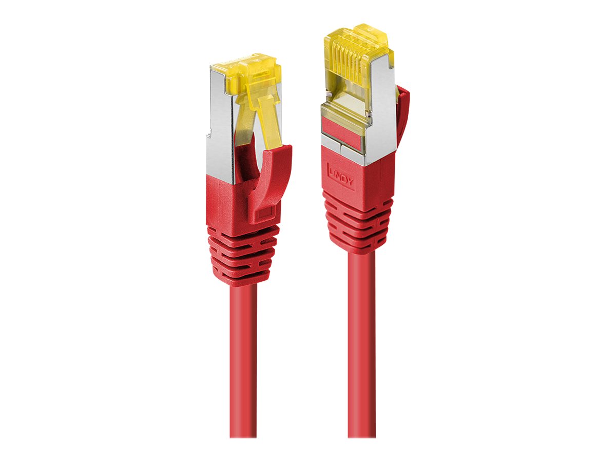 Lindy Patch-Kabel - RJ-45 (M) zu RJ-45 (M)15 m - SFTP - PiMF - CAT 7 (Kabel) / CAT 6a (Anschlüsse) - halogenfrei - ohne Haken - Rot