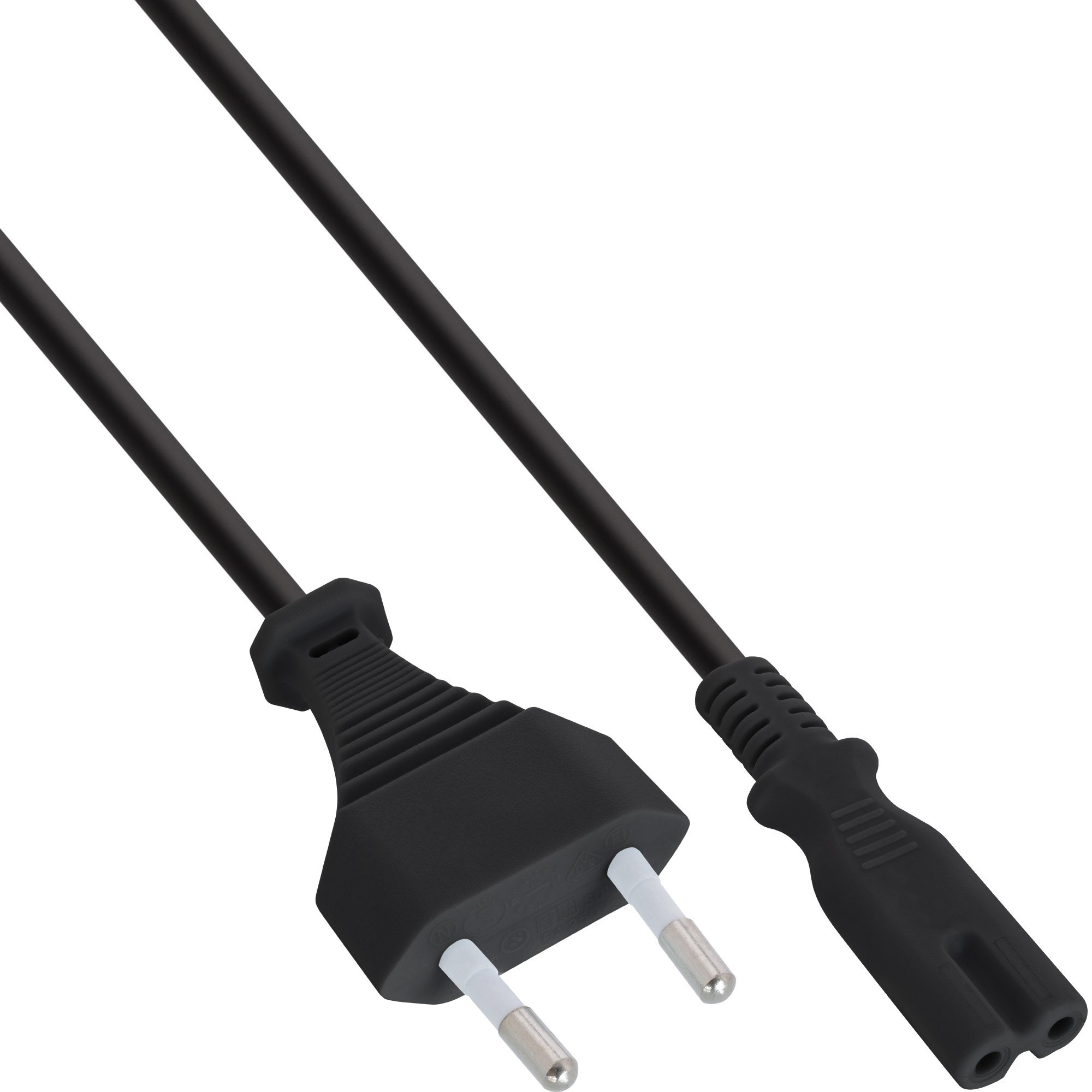 InLine Netzkabel - Netzstecker auf Euro 8 C7 Stecker - 0,30mIEC 60320 C7 - 30 cm - Schwarz