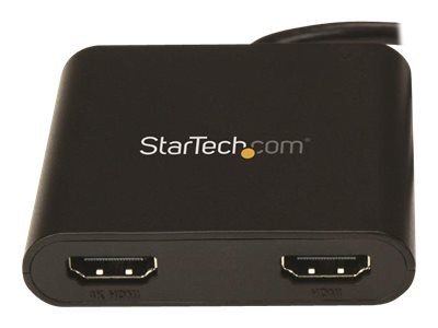 StarTech.com Startech USB 3.0 to Dual HDMI Adapter, 1x 4K 30Hz & 1x 1080p, External Video & Graphics Card, USB Type-A to HDMI Dual Monitor Display Adapter Dongle, Supports Windows Only, Black - USB to