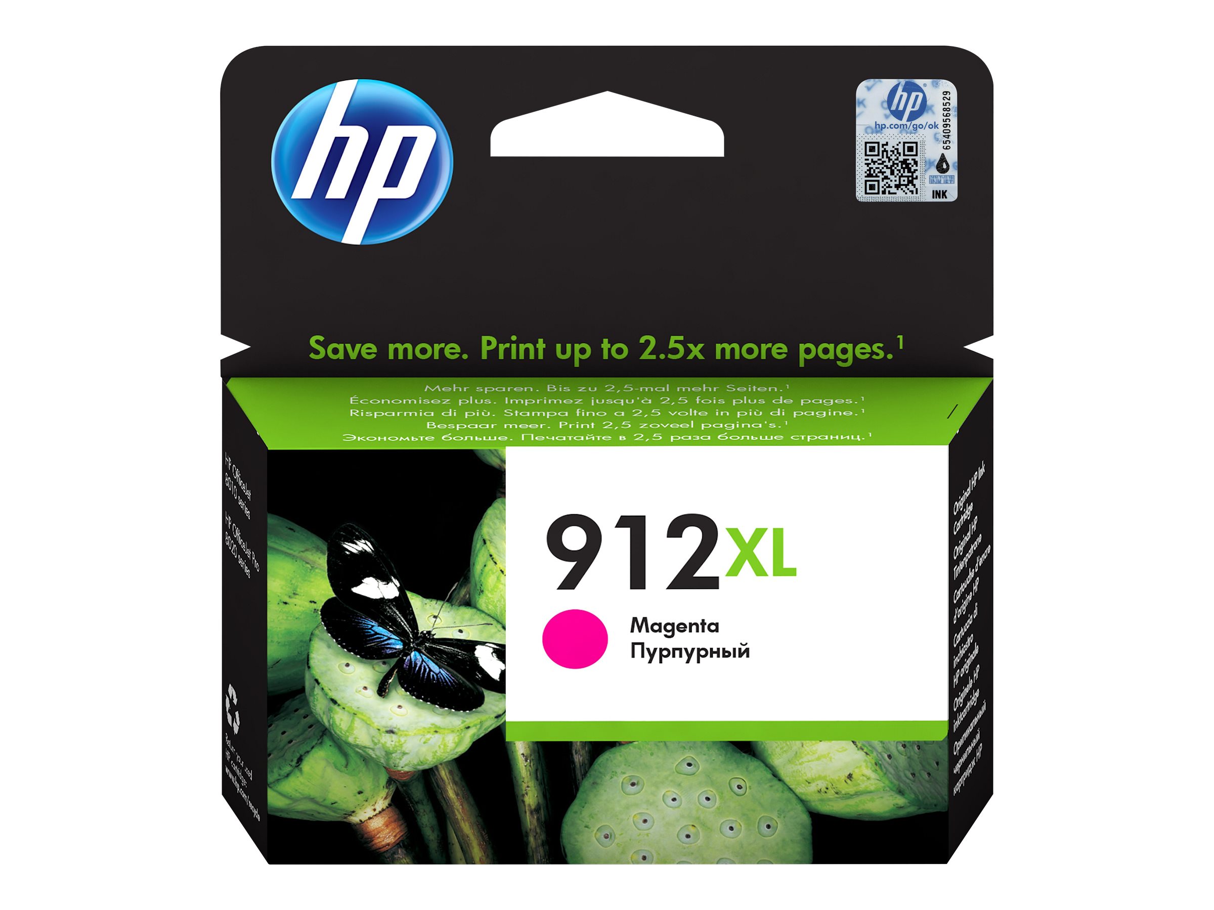 HP 912XL Magenta Original Druckerpatrone mit hoher Reichweite, Hohe (XL-) Ausbeute, Magenta, Tinte auf Pigmentbasis, 9 ml, 1 Stück(e), Einzelpackung912XL Magenta Original Druckerpatrone mit hoher Reic