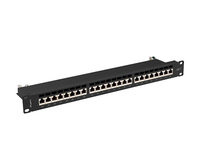 Lanberg PPS7-1024-B - Patch Panel - CAT 7 - STP - RJ-45 X 24 - RAL 9004, Schwarz - 1U - 48.3 cm (19")19" - 1 U - 24 ports - ABS - Metal - 0.7 kg - Black