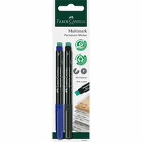 FABER-CASTELL 156295, Schwarz, Blau, Fibre tip, Mehrfarbig, Recycelbarer Kunststoff, Glas, Metall, Wood/laminate, Fein