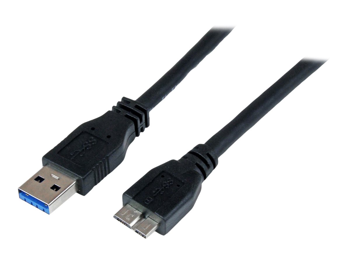 StarTech.com 1m zertifiziertes USB 3.0 SuperSpeed Kabel A auf Micro B - Schwarz - USB 3 Anschlusskabel - Stecker/Stecker - USB-Kabel - Micro-USB Typ B (M)zu USB Typ A (M) - USB 3.0 - 1 m - Schwarz - f