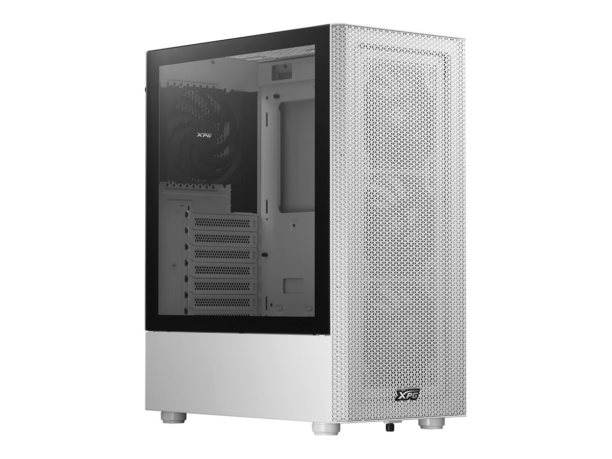 XPG VALOR - Mid tower - ATX - Seitenteil mit Fenster (gehärtetes Glas)keine Spannungsversorgung - weiß - USB/Audio/Mic
