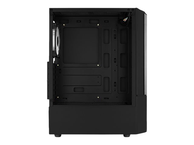 AEROCOOL ADVANCED TECHNOLOGIES AeroCool Quantum - Mid tower - ATX - Seitenteil mit Fenster (gehärtetes Glas)keine Spannungsversorgung (ATX) - Schwarz - USB/Audio