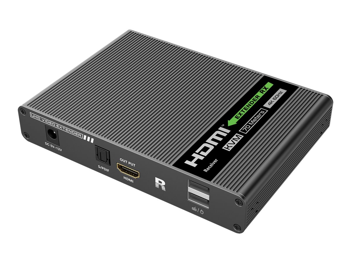 Techly Sender und Empfänger - KVM-/Audio-ExtenderHDMI - USB - bis zu 70 m