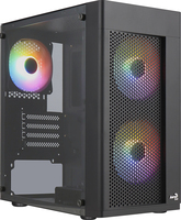 AEROCOOL ADVANCED TECHNOLOGIES Aerocool Hexform, Mini Tower, PC, Schwarz, micro ATX, Mini-ITX, ABS, SPCC, Rücken, Vorderseite