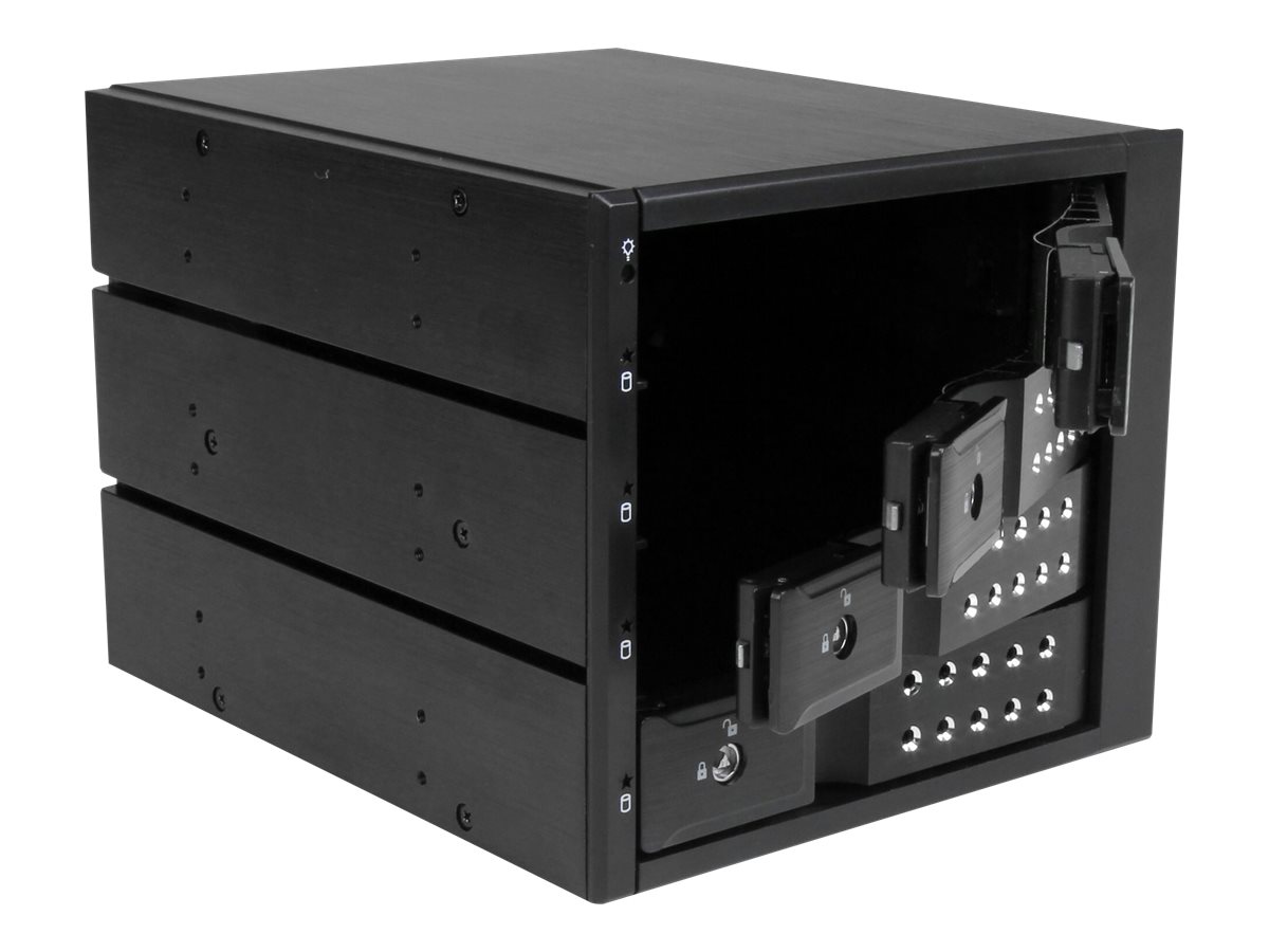 StarTech.com 4-fach 3,5 trägerloser SATA Festplatten Aluminium Wechselrahmen/Backplane - 4 Bay 3,5 Zoll (8,9cm)Mobiles HDD Speicher Rack - Mobiles Speicher-Rack mit Lüfter - 2.5" (6.4 cm) - Schwarz