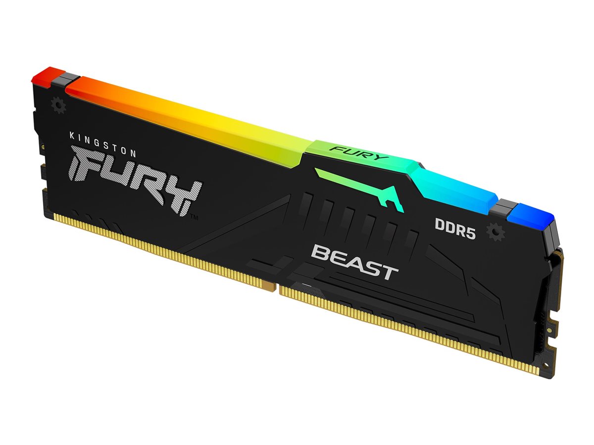 Kingston FURY Beast RGB - DDR5 - Modul - 32 GBDIMM 288-PIN - 5200 MT/s / PC5-41600 - CL40 - 1.25 V - ungepuffert - on-die ECC