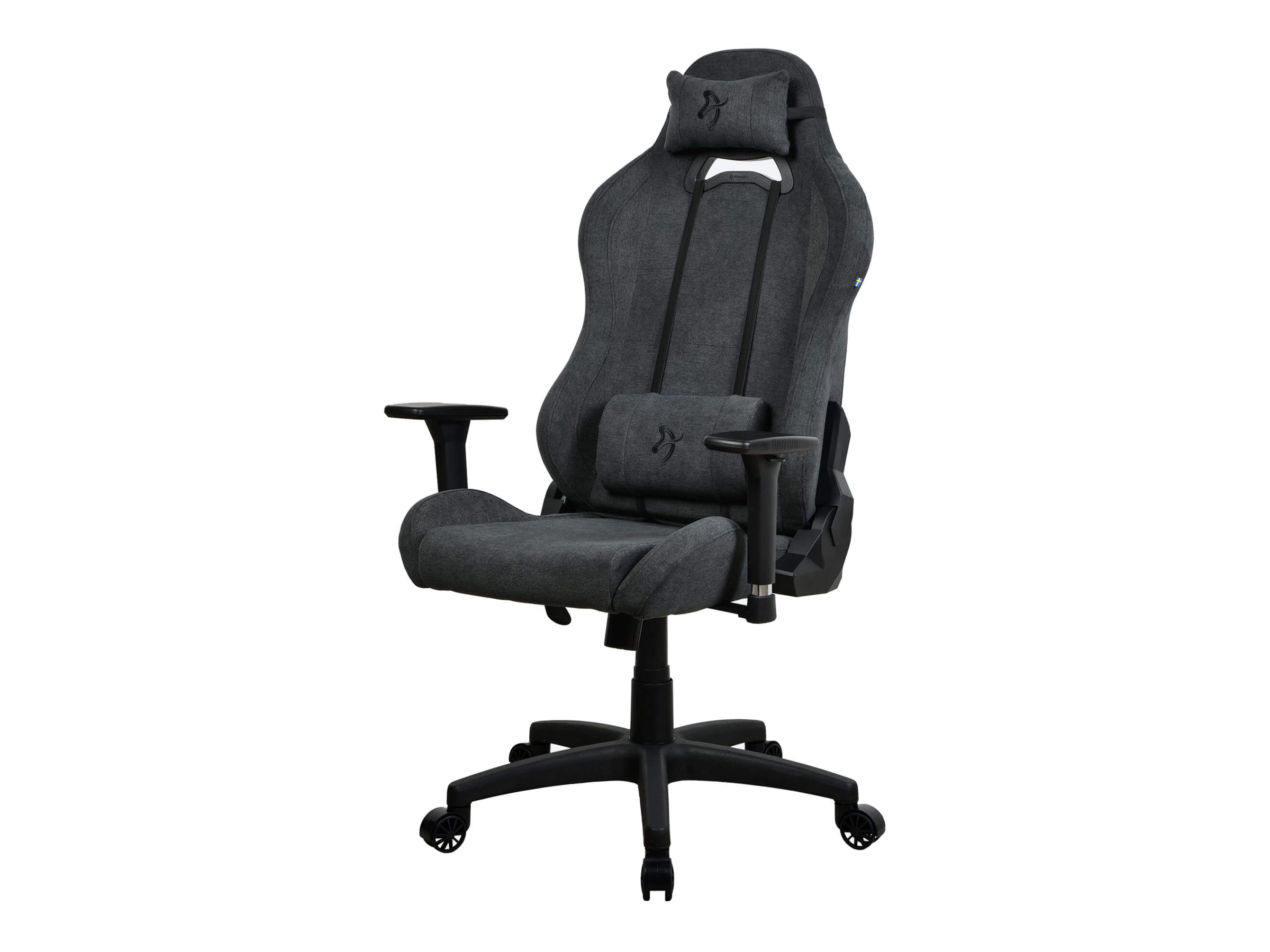 Arozzi Torretta 2023 Edition - Gaming-Sesselergonomisch - Armlehnen - T-förmig - Neigen - Drehgelenk - weicher Stoff - Dunkelgrau
