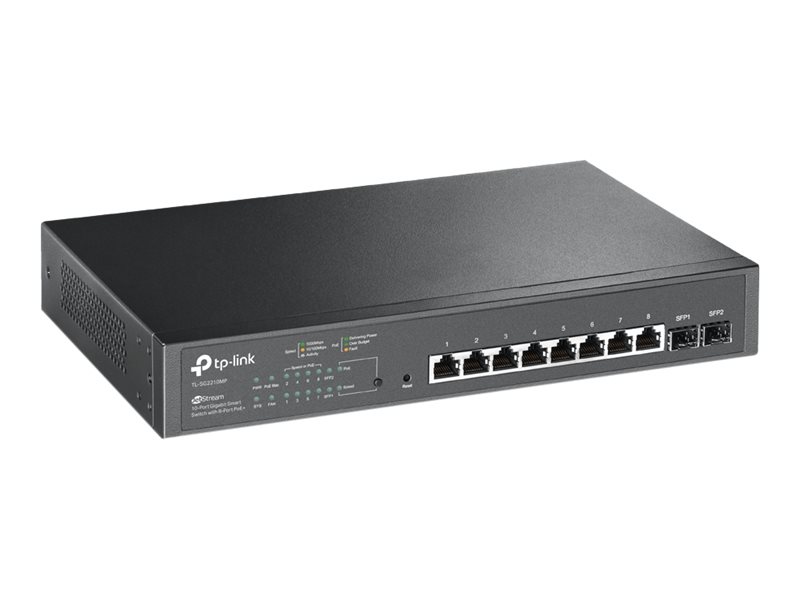 TP-LINK Omada TL-SG2210MP, Managed, L2/L2+, Gigabit Ethernet (10/100/1000), Power over Ethernet (PoE), Rack-Einbau, 1U1 Gbps - 10-Port - IPv6 - SNMP - Power over Ethernet - RJ-45 - Managed - MDI Port-
