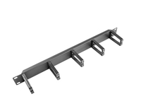 Lanberg Type B - Kabelführungsplatte für Schaltschrank - RAL 9004, Schwarz - 1U - 48.3 cm (19")Rack