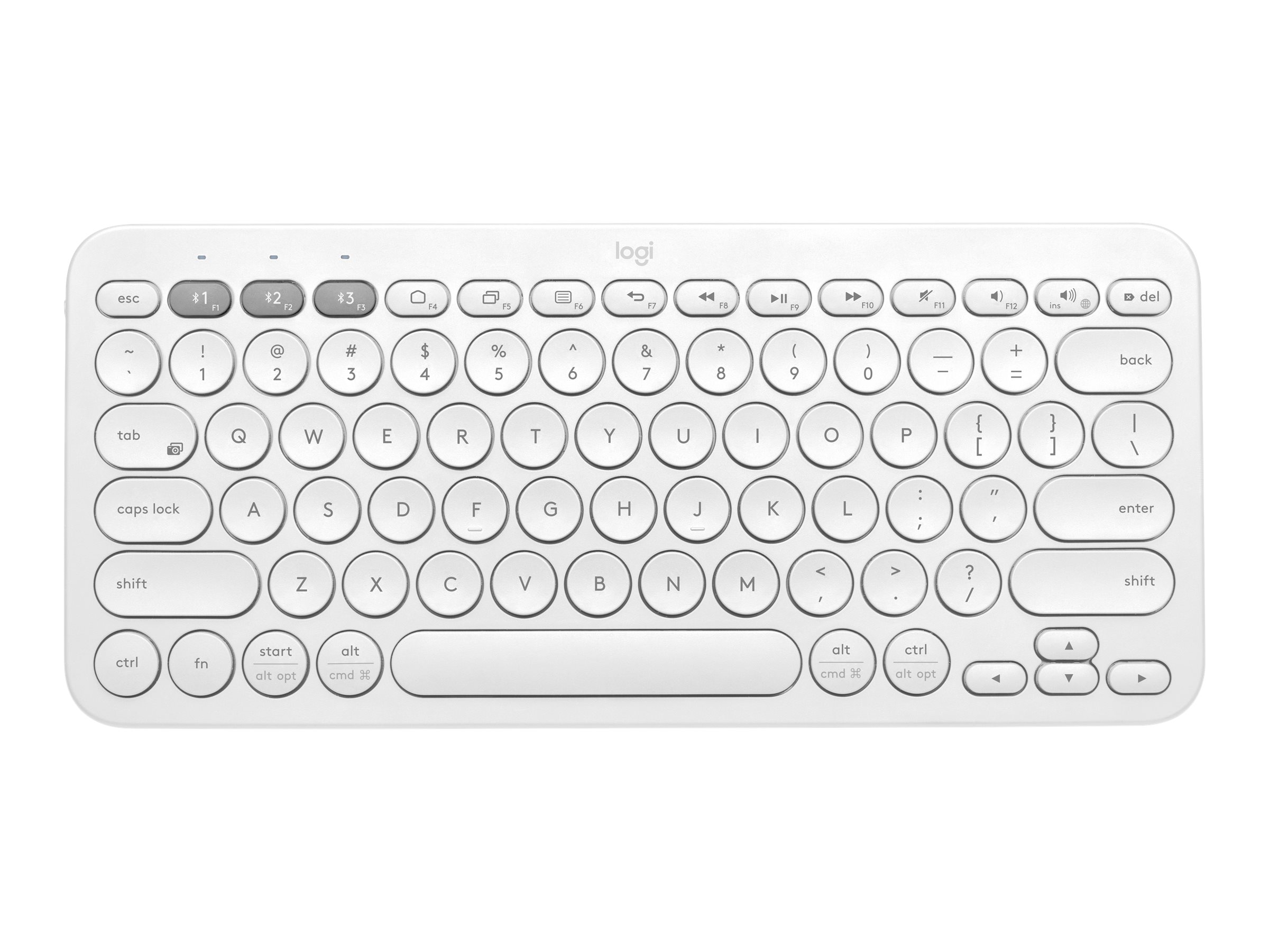 Logitech K380 Multi-Device Bluetooth KeyboardTastatur - kabellos - Bluetooth 3.0 - Deutsch - Off-White