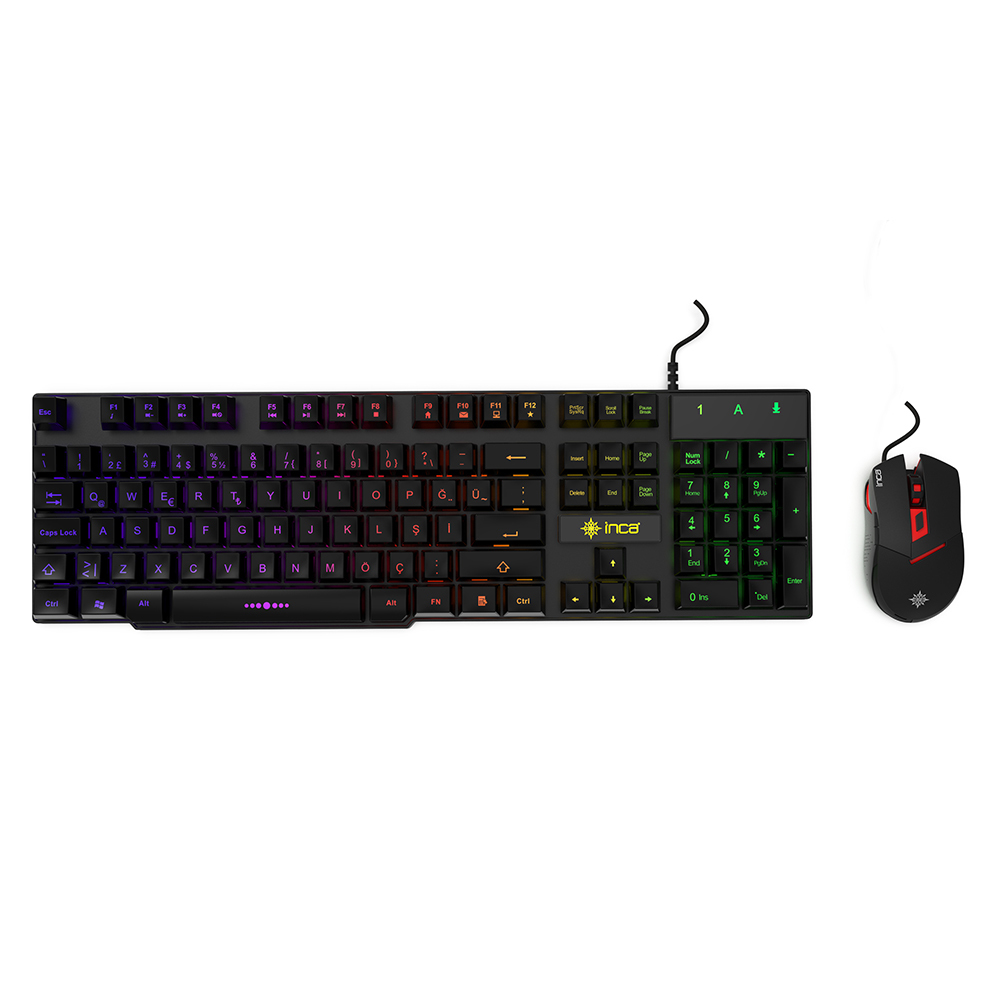 Cian Technology GmbH Inca IKG-448, Kabelgebunden, USB, Mechanischer Switch, RGB-LED, Schwarz, Maus enthalten6 Tasten - QWERTY - Deutschland